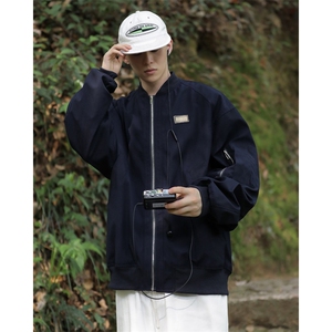 夹克男韩版潮流拉链口袋个性棒球服帅2025秋冬季ins外套W5205-P65图片