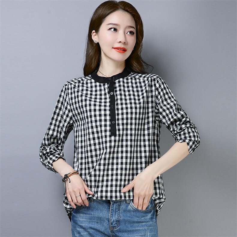 衬衫格子纯色甜美百搭时尚简约2021年春季新款,女装衬衫,小林双子
