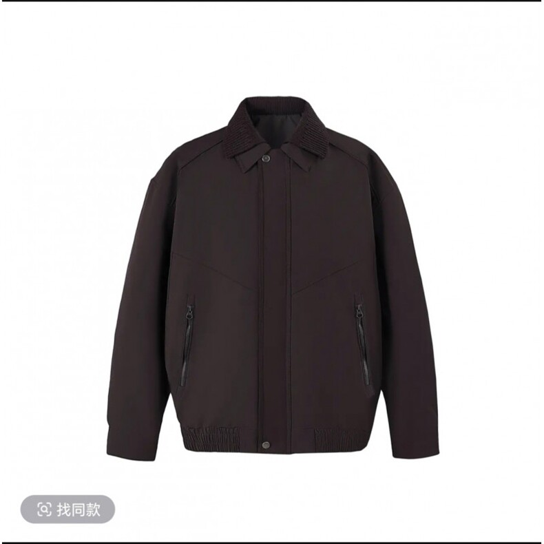 抖音数据款设计师款螺纹双层领防风棉服夹克男A329-C3623-P135,男装夹克,电商A329