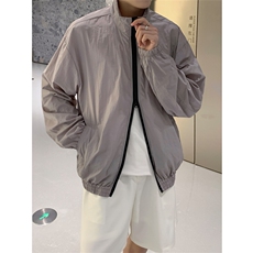 现货夏季无帽防嗮衣双拉链立领薄款透气冰丝纯色外套FS1006-P50，女装短外套，星座205-5