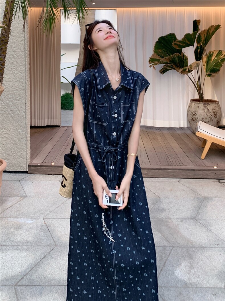 短袖牛仔连衣裙女2025夏季新款女装裙子,女装连衣裙,慧尚依恋