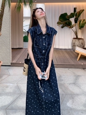 短袖牛仔连衣裙女2025夏季新款女装裙子，女装连衣裙，慧尚依恋