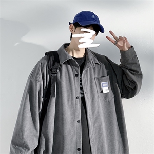 24秋款灯芯绒口袋贴标设计长袖衬衫男休闲潮牌衬衣外套C22653-P50图片