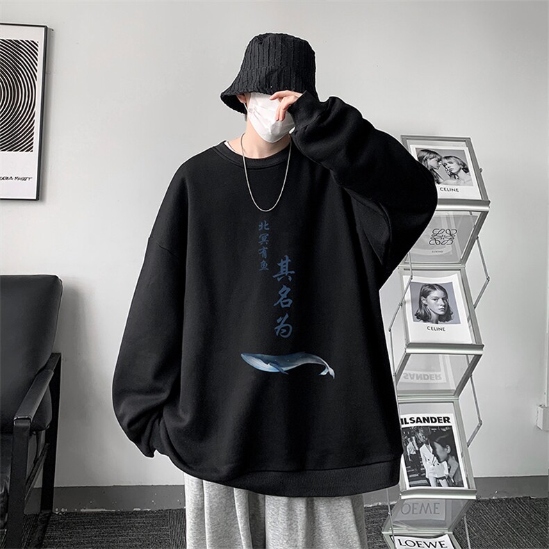 圆领卫衣男大码加厚加绒长袖t恤男S6261-P28加绒款-P33,男装卫衣,电商A040