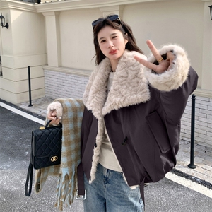 新款【大货】羊羔毛大翻领90羽绒派克服2C110-H9803-P295-K428图片