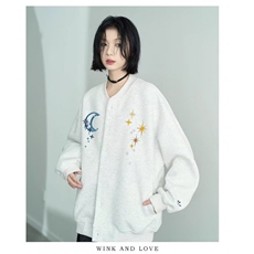 W10468-P73网图现货高质量刺绣400g华棉棒球服卫衣外套夹克，男装夹克，星座1608