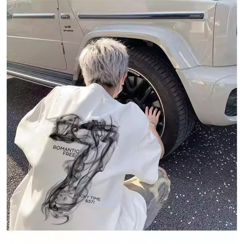 1506/QW5870/P25新款夏季美式高街潮牌上衣服宽松圆领半袖,男装T恤,星座1506