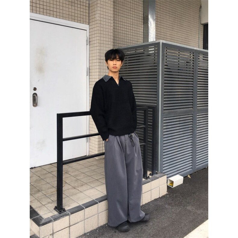 【】老钱风美拉德男女冬休闲咖色V领针织衫上衣SD96P51,男装针织衫/毛衣,星座1112-1