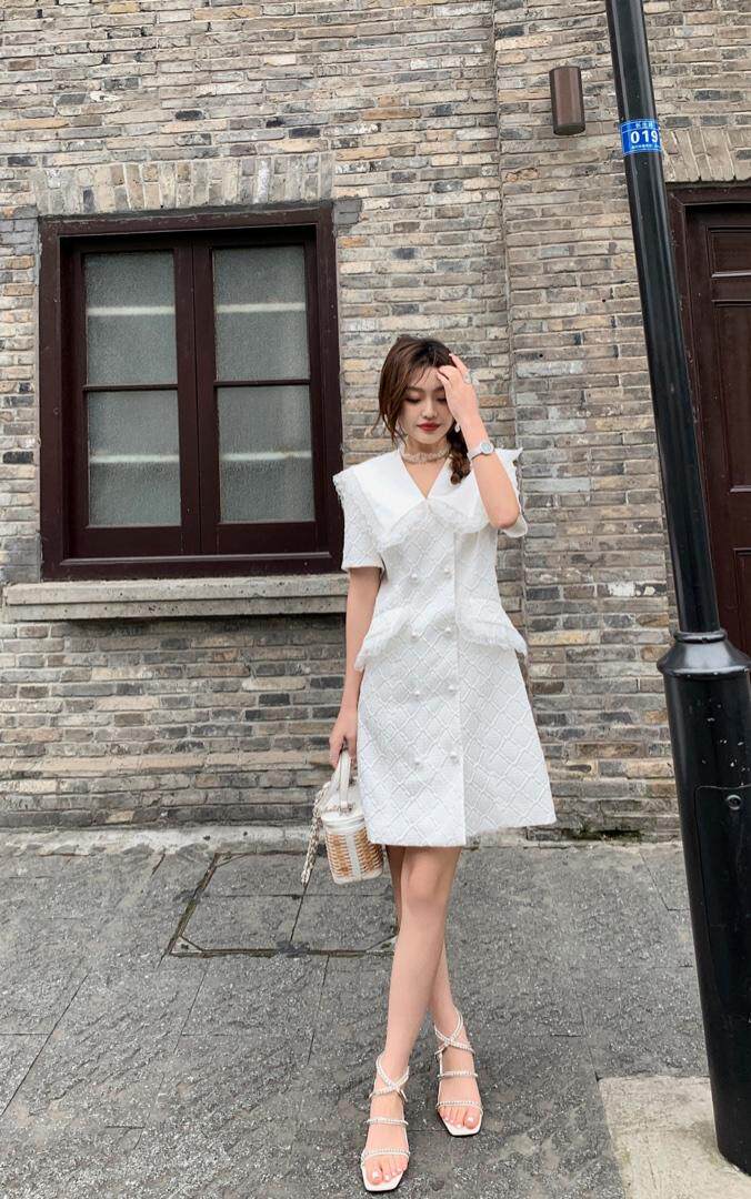 定制面料蕾丝边连衣裙甜美短裙，女装连衣裙，M.W 嫚维