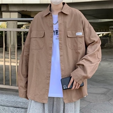 秋季韩版ins潮牌宽松休闲衬衣外套日系工装长袖衬衫男W6001-P35，男装衬衫，星座512-2