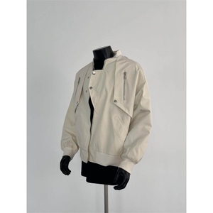 W579-68 2025秋美式高街春秋拉链工装棒球服外套男宽松夹克上衣图片