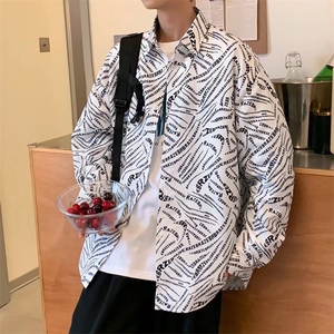 长袖衬衫春款男港风潮流C024P32图片