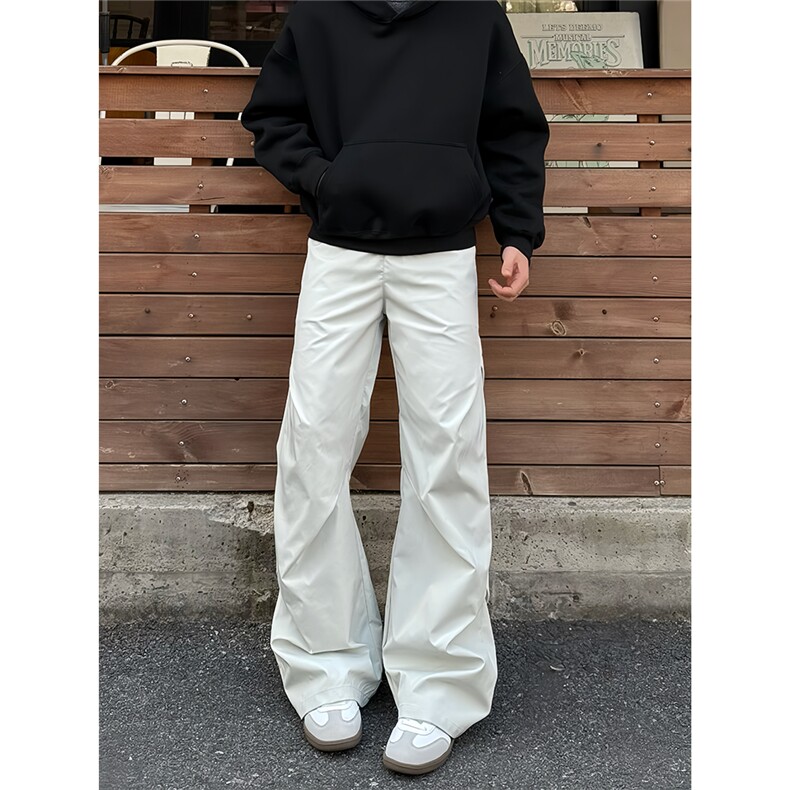 防水硬挺微喇褶皱西裤潮牌新款宽松直筒大货310A-4-XK16-特批35,男装西裤,星座310A-4