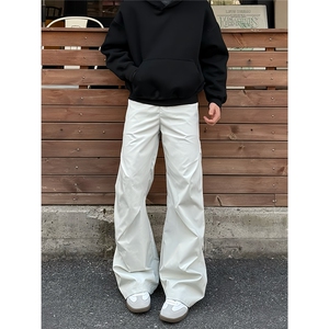 防水硬挺微喇褶皱西裤潮牌新款宽松直筒 大货 310A-4-XK16-特批35图片