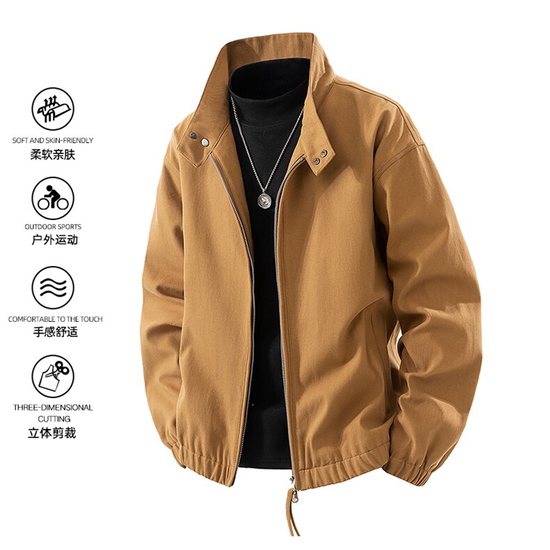 美式复古立领外套男士秋季新款休闲夹克JK02570-P85，男装夹克，星座308B-2