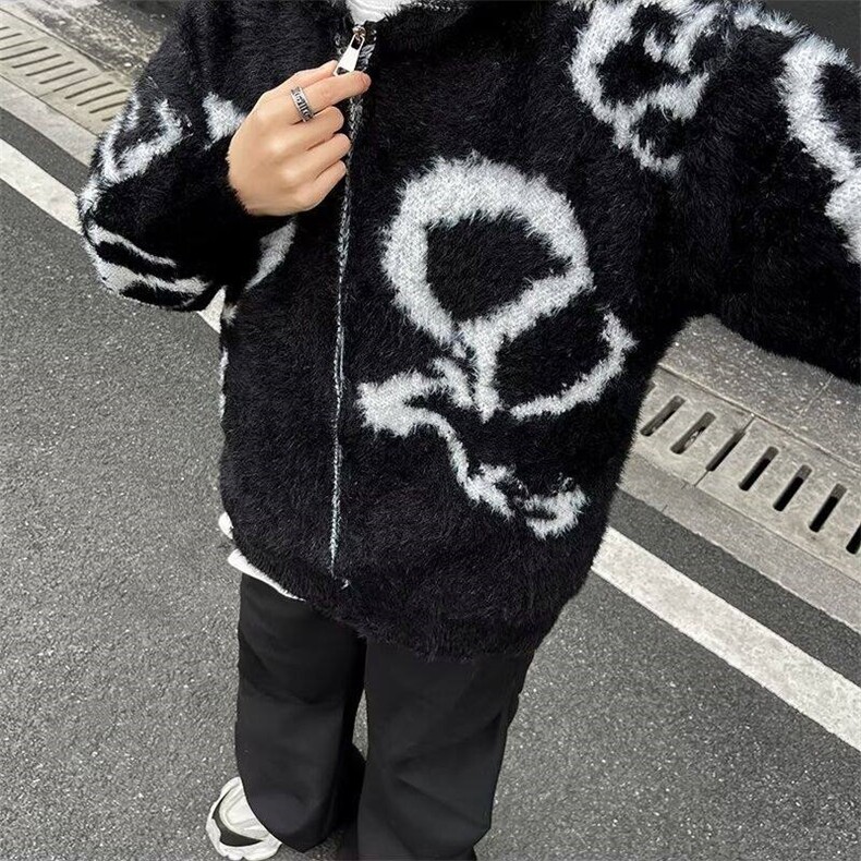 2026新款仿水貂绒软糯拉链毛衣外套男秋冬宽松针织开衫7364/P60,男装针织衫/毛衣,星座506