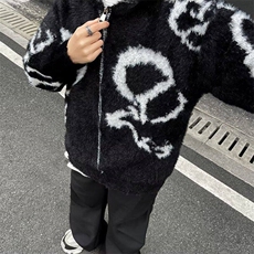 2026新款仿水貂绒软糯拉链毛衣外套男秋冬宽松针织开衫7364/P60，男装针织衫/毛衣，星座506