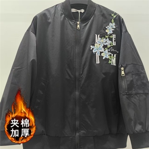 1506-1/MSS8651/P63美式复古印花防风棒球夹克男女百搭棉服外套潮图片