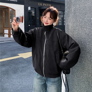 灰色设计感休闲立领外套女2026年春季新款甜酷气质超好看百搭夹克图片