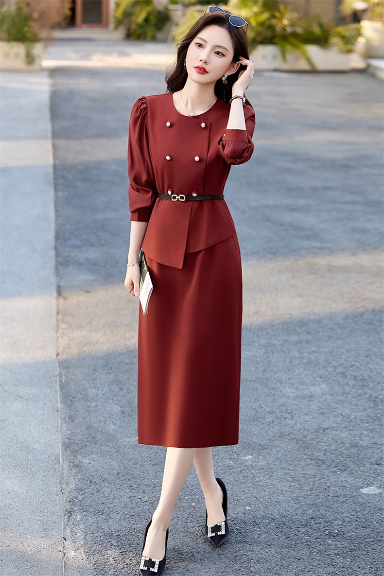 高级感通勤气质裙女2025春夏新款收腰显瘦洋气假两件套连衣裙,女装连衣裙,伊航服饰