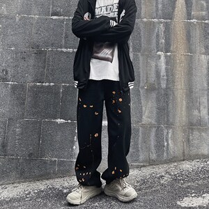 高街潮牌ins裤子男泼墨星星牛仔裤N091P48常规38，男装牛仔裤，星座1116-2