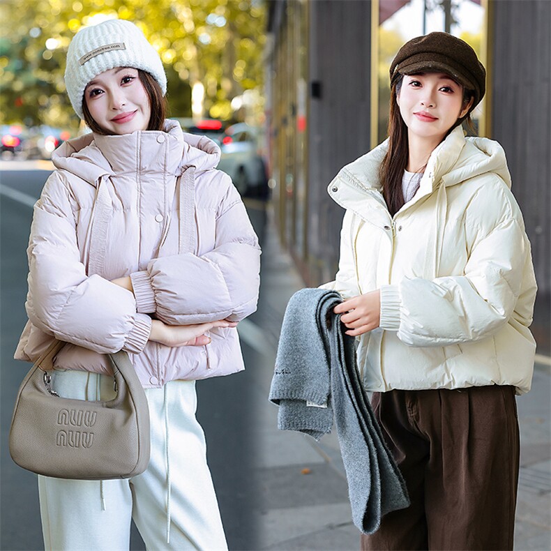 冬季新款女装90白鸭绒时尚连帽加厚羽绒服保暖显瘦短款外套,女装羽绒服,姿衣坊