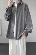 8XL-M人字纹小香风衬衫男生春秋衬衣宽松慵懒垂感外套CS29008P45，男装衬衫，电商B312