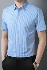C2820钱塘2020-2夏季新款男士短袖纯棉条纹衬衫休闲百搭衬衣P59，男装衬衫，钱塘207-2