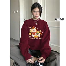 1506-1/W3091/P42韩版新款圆领宽松上衣chic港风潮流卫衣男女款百，男装卫衣，星座1506-1