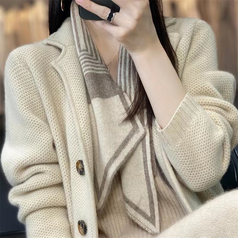 2025新款羊毛围巾女冬季百搭撞色保暖毛线厚小围脖百搭丝巾,饰品围巾,牧雅羊绒