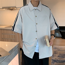 2023夏季新款t恤短袖男宽松潮流港风衬衫半袖时尚百搭cs3507-p45，男装衬衫，星座717