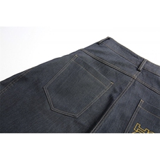 夏季新款美式高街弯刀阔腿设计宽松牛仔裤B315-K25603-特p45控88，男装牛仔裤，电商B315