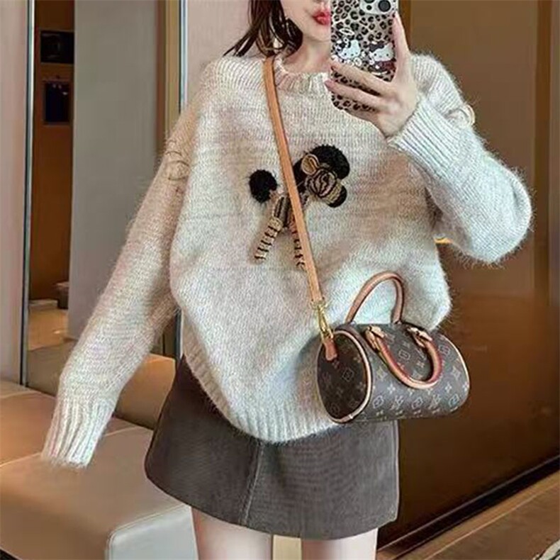 2025年秋季时尚百搭通勤简约休闲小马套头长袖，女装针织衫/毛衣，萱芳婷羊绒