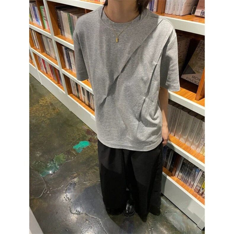 【有货】DXT78LL-特P35cleanfit花灰色拼接解构风度短袖t恤设计,男装T恤,星座1007（原301D）