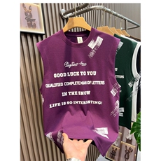 夏季高质量男女同款印花扎染无袖坎肩背心流行百搭，男装背心/马甲，星座1013