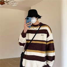 毛衣男秋冬款美式复古高级感条纹毛线衣日系慵懒风针织衫M3160，男装针织衫/毛衣，星座1116A-1（原606A）
