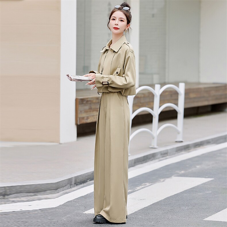 欧货高级感时尚休闲套装女春秋2024新款气质减龄显瘦阔腿裤两件套,女装套装/套裙,涵墨