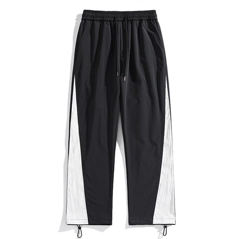 白底秋冬侧边拼接拖地工装裤宽松休闲伞兵裤男K23327-P40控58图片