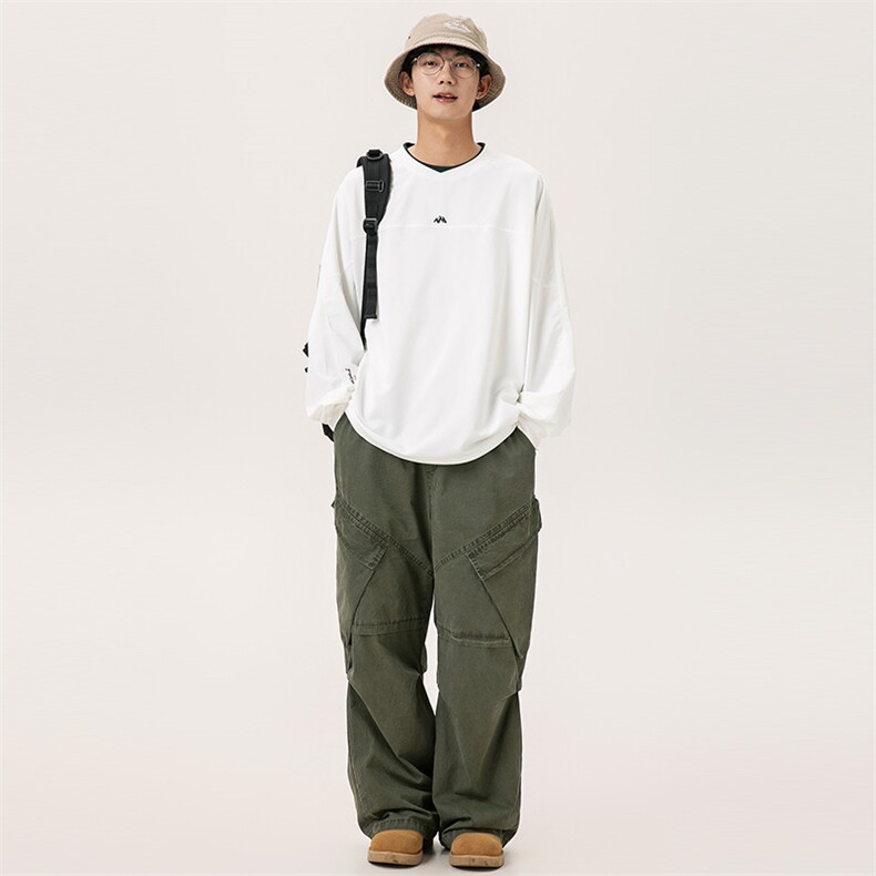 2025秋季新款男装日系潮牌假两件宽松卫衣休闲外套WY606-F55,女装短外套,电商A101（原外27）