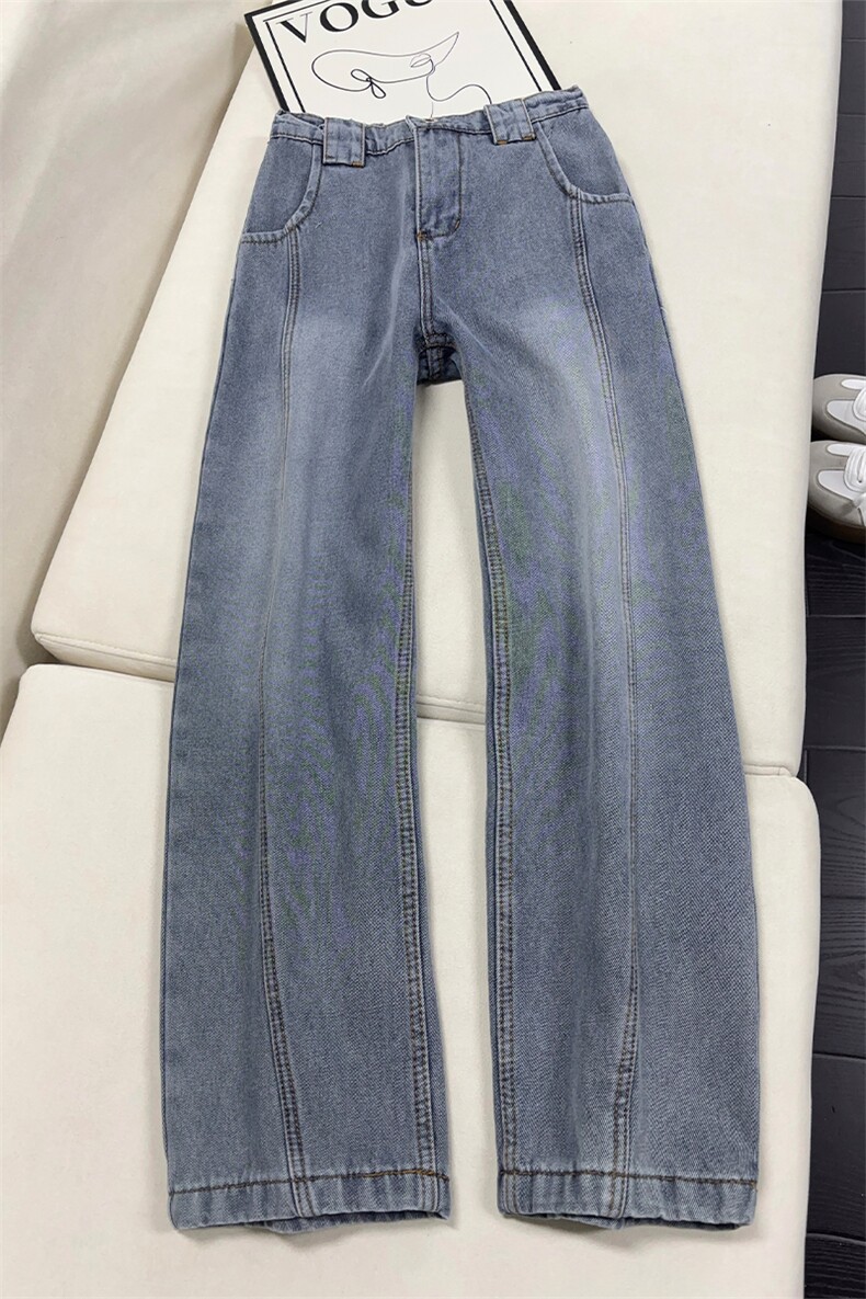 B221美式ins高街暗黑直筒加绒弯刀牛仔裤LK25597-特P48控88,男装牛仔裤,电商B221