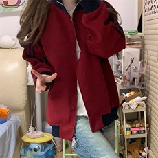 抖音得物高品质26春装美式高街重磅结构拼接织带立领卫衣外套CM42，女装短外套，电商A486