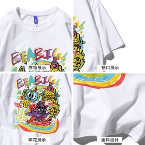 T恤潮流圆领男港风印花2026夏季新款短袖DS-B299-ZY1316特批P25图片
