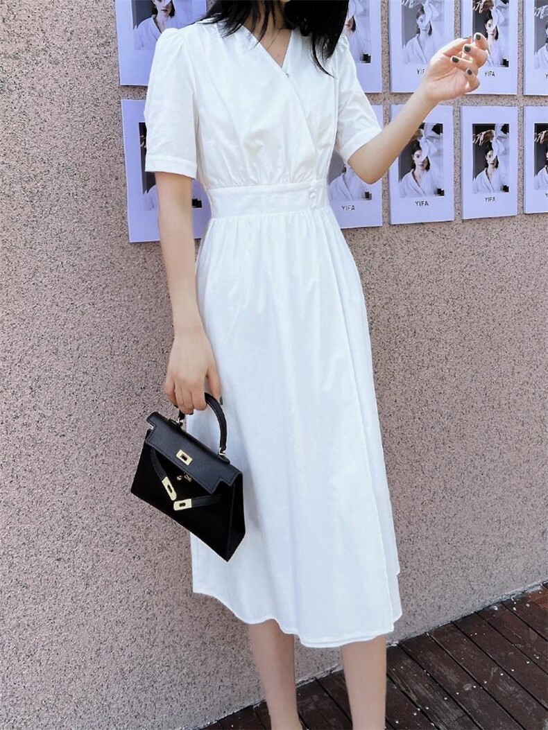 2022夏季新款韩版连衣裙，女装连衣裙，V/A