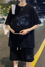 ！2024夏季男士华夫格短袖T恤套装潮流衣服一套HTZ13P50，男装T恤，电商B220