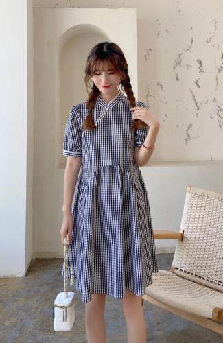 盘扣连衣裙，女装连衣裙，Linda Jean