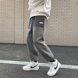 秋冬季裤男港风ins韩版潮流休闲直筒加绒宽松卫裤218-8KZD23P34，男装休闲裤，星座218-8