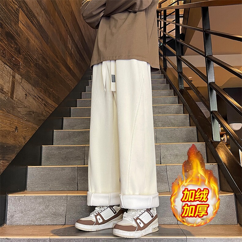 加绒加厚欧棉绒灯芯绒休闲裤直筒弯刀裤 A493特P45控78图片