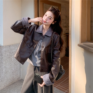 已出货春装新款~皮衣外套女 1楼南36-39吾爱衣-A2528-P140-K258图片