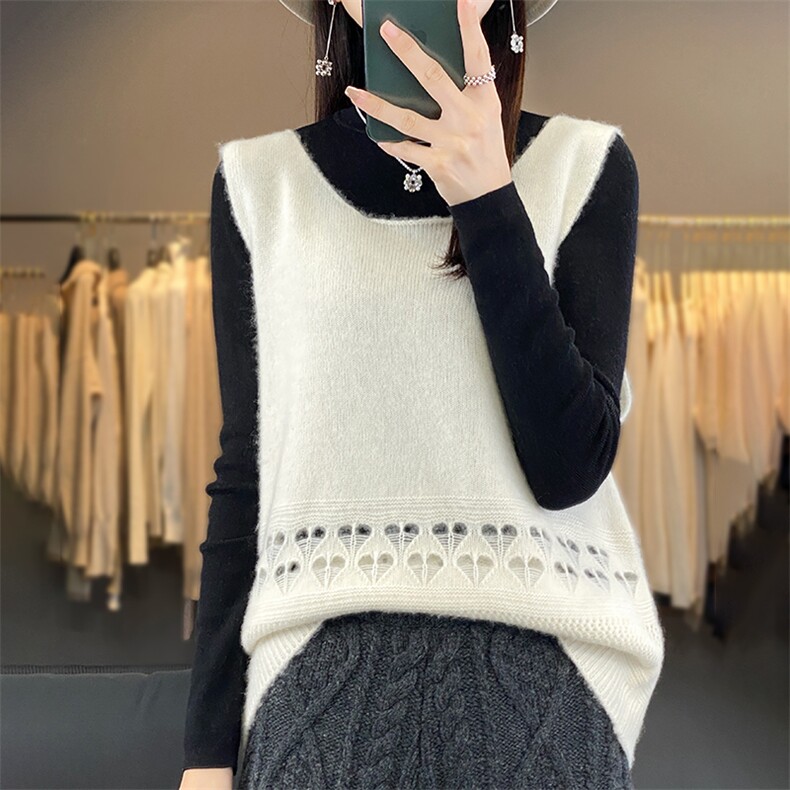 无袖背心裙内搭马甲针织打底衫女秋冬2024新款,女装马甲,羿纯羊绒