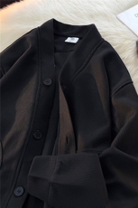 8XL-M春季开衫V领卫衣男港风日系慵懒风痞帅长袖上衣服外套KS001，女装短外套，电商B312